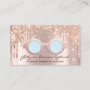 Eyewear Optical Optometrist Eyeglasses Rose Blue Business Card