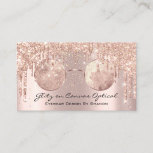 Eyewear Optical Optometrist Eyeglasses Rose Gold Business Card