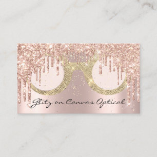 Eyewear Optical Optometrist Eyeglasses Rose Gold Business Card