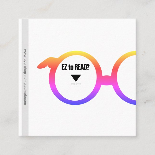 Eyewear shop square business card (Front)