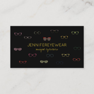 Eyewear Specialist Glasses black Yellow Opticians Business Card