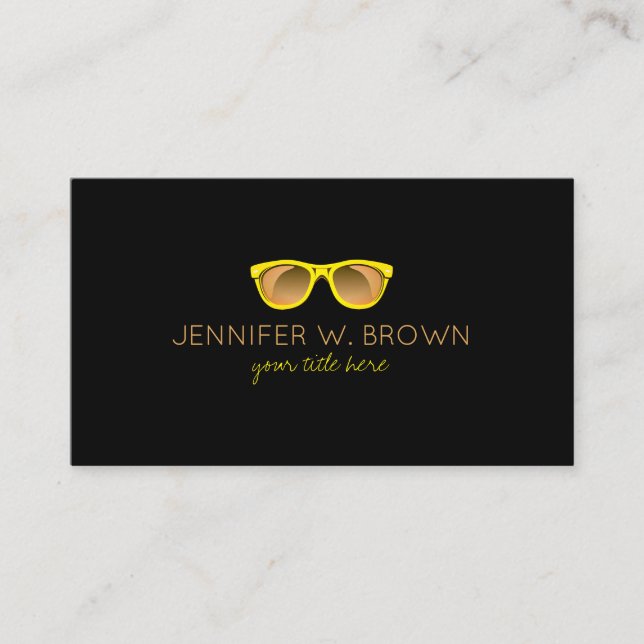 Eyewear Spectacles Optician gold sunglasses Business Card (Front)