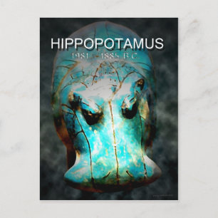 EYGPTIAN BLUE HIPPO POSTCARD