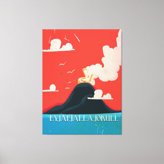 Eyjafjallajokull Vintage Vacation Poster Art Canvas Print