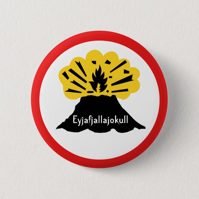 Eyjafjallajokull Volcano Button Badge (Front)
