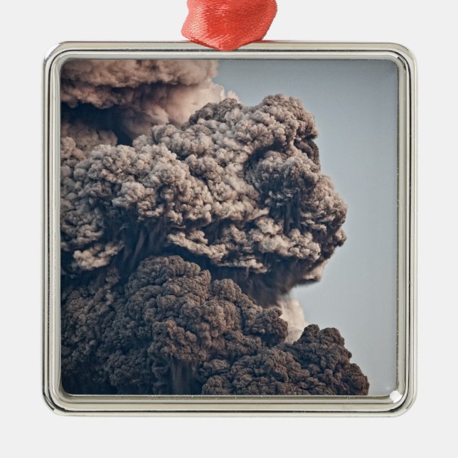 Eyjafjalljokull Volcanic Eruption Metal Tree Decoration (Front)