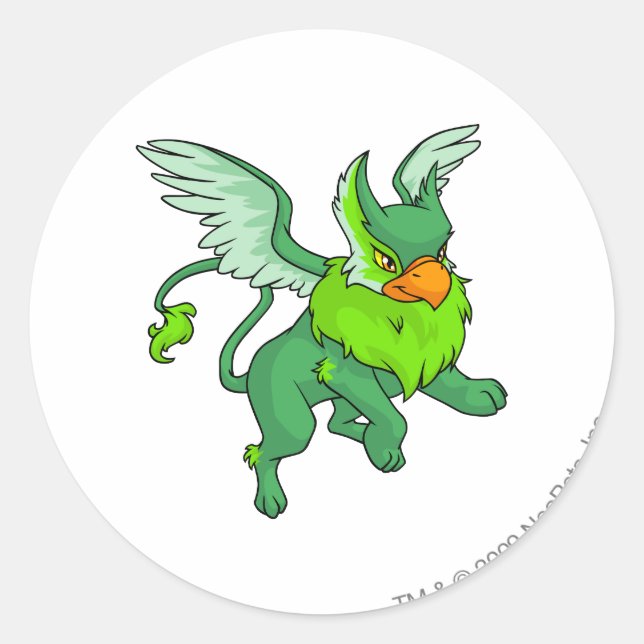 Eyrie Green Classic Round Sticker (Front)