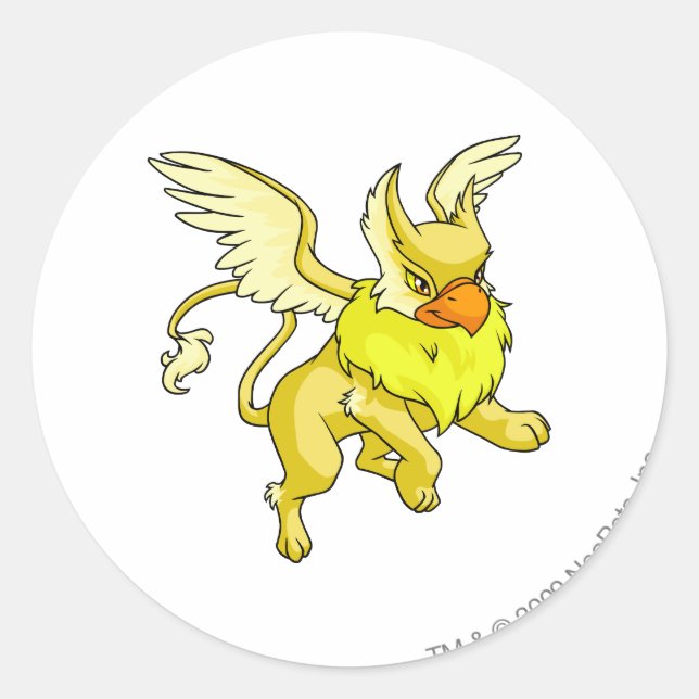 Eyrie Yellow Classic Round Sticker (Front)