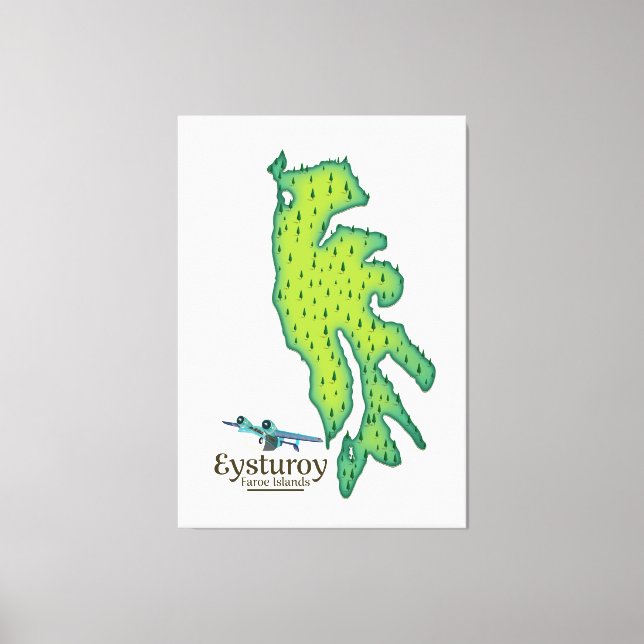 Eysturoy Faroe Islands Travel map Canvas Print (Front)