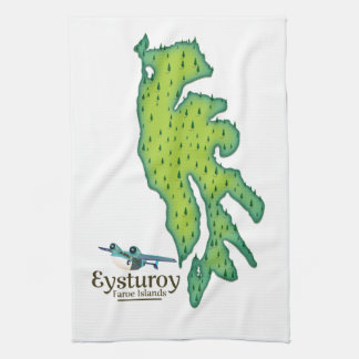 Eysturoy Faroe Islands Travel map Tea Towel