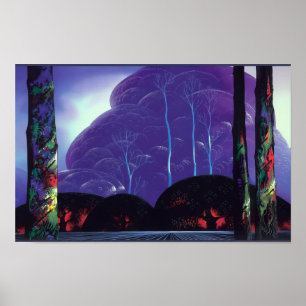 Eyvind Earle - Purple Sunset - 1996; United State Poster