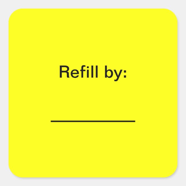 EZ-C Bright Yellow Prescription Refill Sticker (Front)