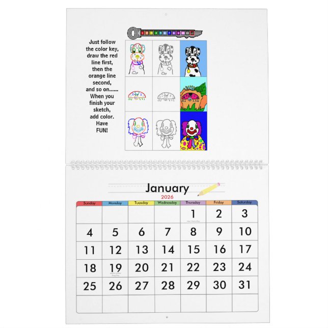 EZ Doodle - Draw on me..... Calendar (Jan 2026)