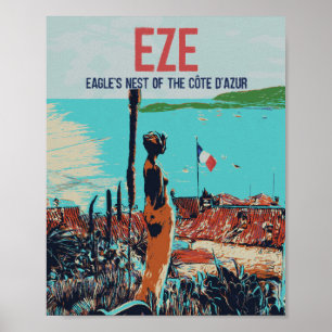 Eze mediterranean village Cote d'Azur France Poster