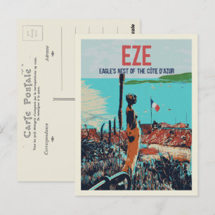Eze village Cote d'Azur France, mediterranean Postcard
