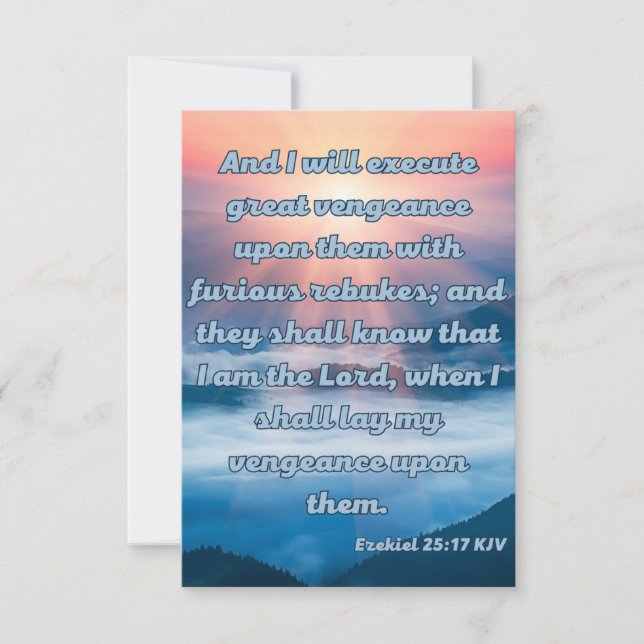 Ezekiel 25:17 KJV Bible Verse Pic Greeting Card (Front)