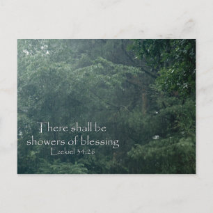 Ezekiel 34:26 There shall be showers of blessing. Postcard