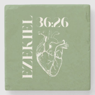 Ezekiel 36:26   Spiritual Journey Christian Prayer Stone Coaster