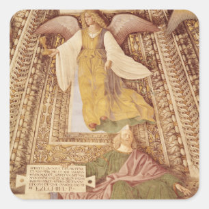 Ezekiel and Angel holding chalice of the Square Sticker
