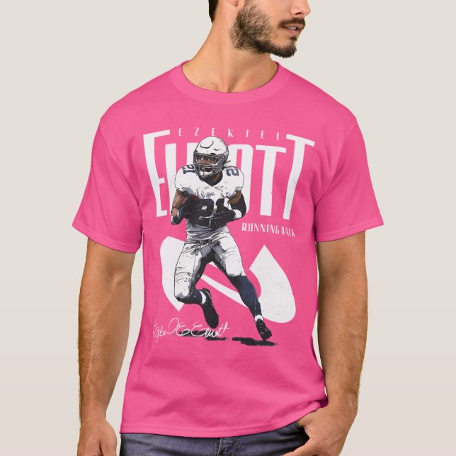Ezekiel Elliott Dallas Name Position T-Shirt (Front)