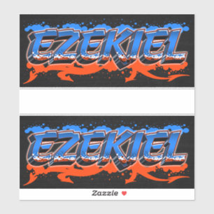 Ezekiel First Name Graffiti Sticker Sticker