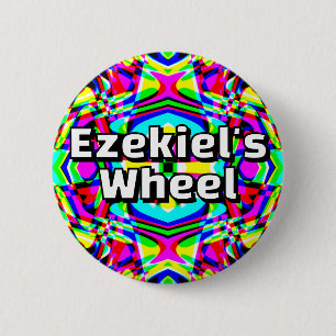 Ezekiel's  Wheel - Four-way kaleidoscope 6 Cm Round Badge
