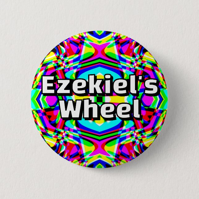 Ezekiel's  Wheel - Four-way kaleidoscope 6 Cm Round Badge (Front)