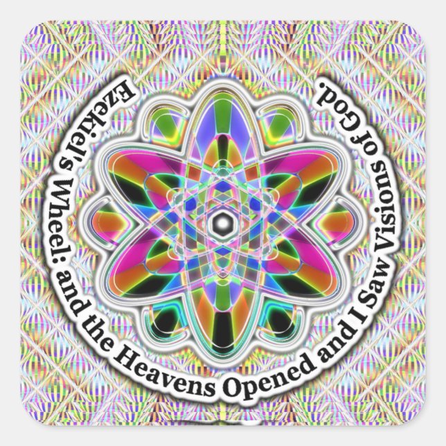 Ezekiel's Wheel: Visions of God Square Sticker (Front)