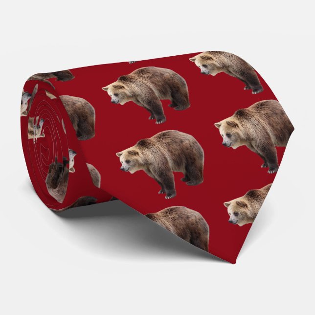 Ezobrown bear tie (Rolled)