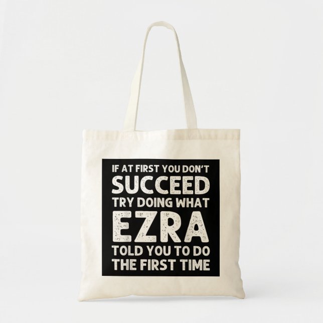 EZRA Gift Name Personalised Birthday Funny Christm Tote Bag (Front)