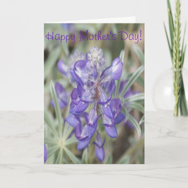 F0018 Purple Wildflowers Annual Lupine Card (Front)