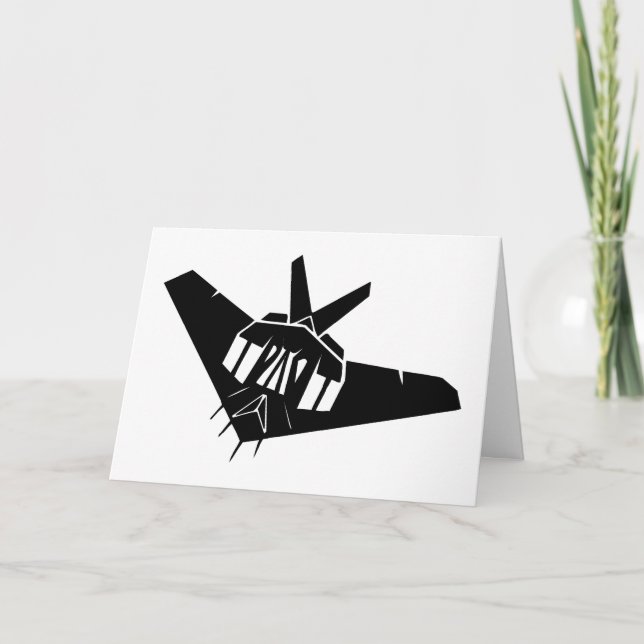 F117 Stealth Fighter Bomber Silent Night America Holiday Card (Front)