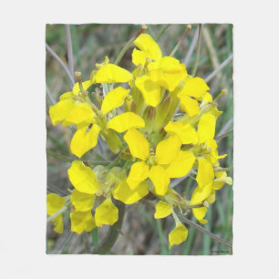 F14 Yellow Wildflowers Fleece Blanket