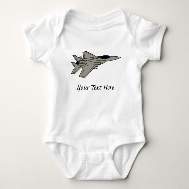 F15 Fighter Design Baby Bodysuit (Front)