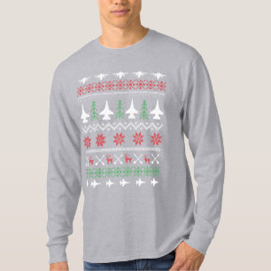 F16 Christmas Sweatshirt - on grey T-Shirt