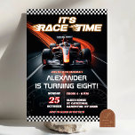 F1 Racing Red Car Birthday Boy Invitation<br><div class="desc">F1 Racing Car Birthday Invitation,  Formula One Red Race Car Boy Birthday Party,  Start Your Engine Cars Birthday Party,  Go-Kart Birthday</div>