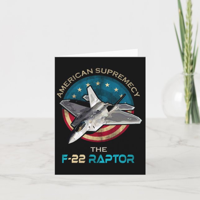 F22 Raptor American Patriotic Fighter Jet 4th Of J Card (Front)