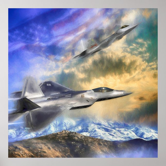 F22 RAPTOR JETS OVER AMERICA POSTER (Front)