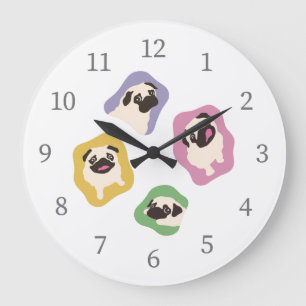 F2/WC/4C/W/パグ LARGE CLOCK