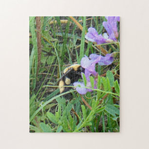F2 Wild Bee on Purple Wildflower Jigsaw Puzzle