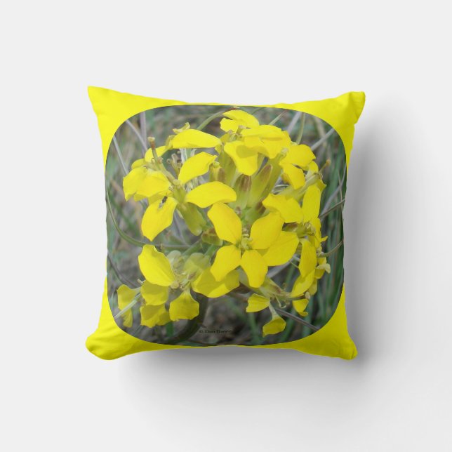 F33w Yellow Wildflowers Cushion (Front)