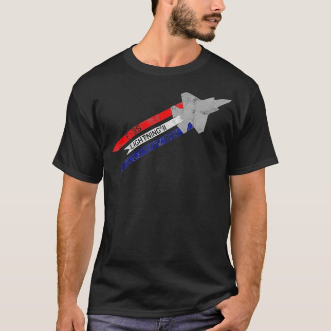 F35 Lightning II Jet Fighter Fly Fight Win T-Shirt (Front)