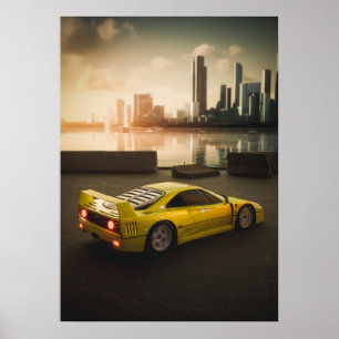 F40 in the City: Raw Power and Beauty Poster