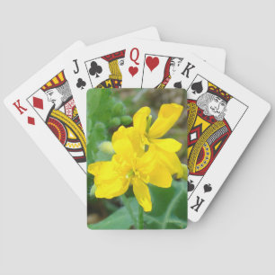 F44 Yellow Wildflowers Wild Mustard Playing Cards