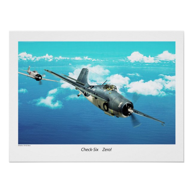 F4F Wildcat "Check six.Zero!" Poster (Front)