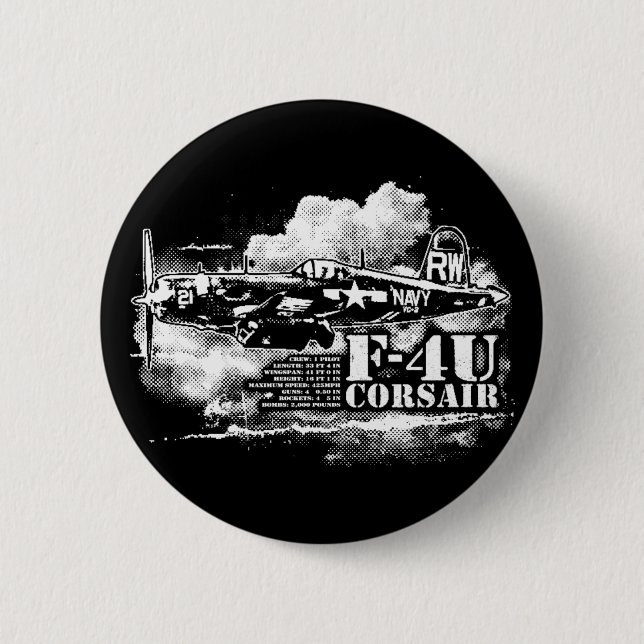 F4U CORSAIR 6 CM ROUND BADGE (Front)