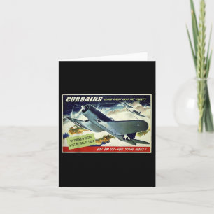 F4u Corsair Us Warplane War Propaganda Ww2 Poster  Card