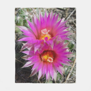 F5 Ball Cactus Flowers "Escobaria vivipara" Fleece Blanket