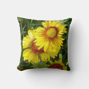 F6 Yellow Wildflowers Gaillardia Cushion