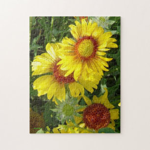 F6 Yellow Wildflowers Gaillardia Jigsaw Puzzle